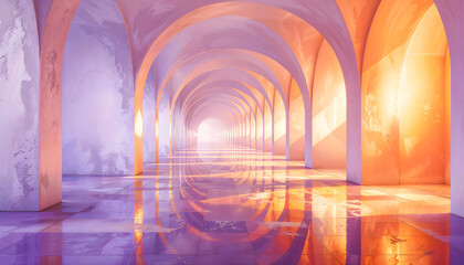 Gradient-Lit Arch Shapes in Minimal Abstract Composition