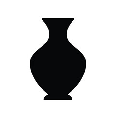 Black vase silhouette on white background icon symmetrical