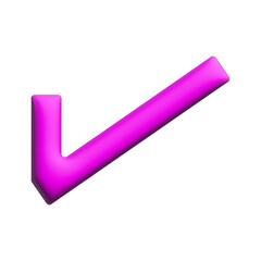 Pink 3D Double Checkmark Symbol, Approved Verification Icon