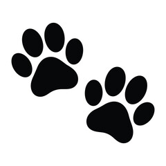 Two black paw prints silhouette