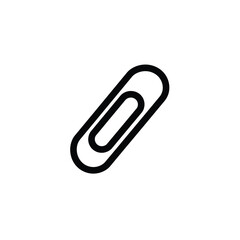 Black paperclip icon on white office supply stationery