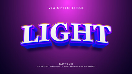 light editable text effect 3d