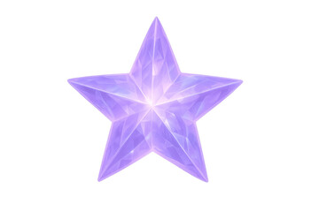 Fototapeta premium Purple crystal star radiating bright light effects, shimmering against a transparent background, creating a magical and festive atmosphere