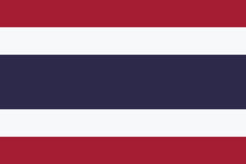 Official thailand national flag vector illustration with detailed red white blue stripes and emblem