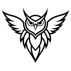 Obraz premium Fierce Owl Mascot Vector Bold Silhouette Bird Logo for Sports Teams, Apparel & SVG Graphics