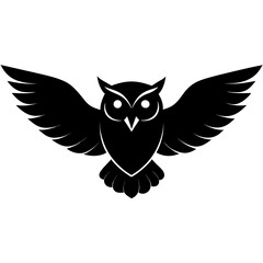 Obraz premium Minimalist Owl Silhouette Vector Clean Bird Graphic for Modern Logos, Prints & Branding