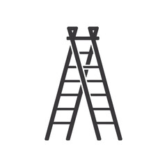 Ladder Vector Illustration on White Background for Construction Maintenance and Access Solutions Equipment Design Element Simple and Clean