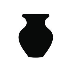 Black silhouette of a curved vase pottery ceramic