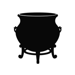 Black cauldron with stand icon vessel