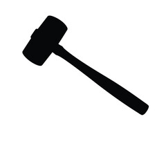 Black wooden mallet icon hammer tool