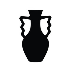 Black zigzag handled amphora vase icon ancient pottery