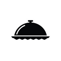 Black serving dish icon with serrated edge plate food