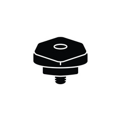 Hexagonal adjustable ring base icon silhouette vector