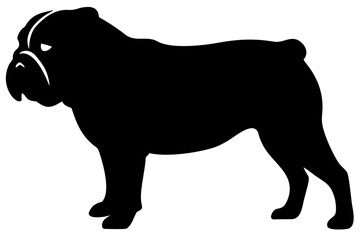 Long Haired Bulldog Silhouette long haired dog animal