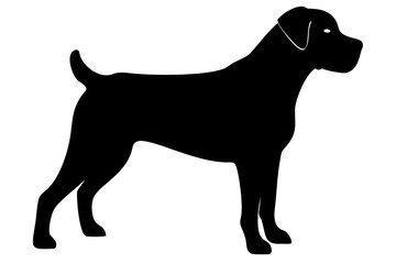 Rottweiler Dog Silhouette with Tan Markings black