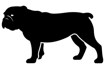 Silhouette of a Bulldog Dog animal