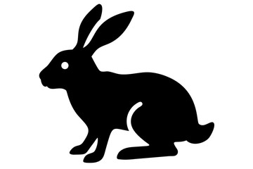 Silhouette of a rabbit with long ears bunny hare