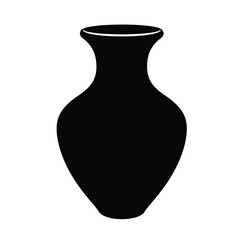Black silhouette of ancient vase pottery