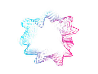 Set of multicolored round abstract sound abstract glowing neon wave dots. Digital equalizer, futuristic ai technology. Colorful circle for music and banner. Vector radial spectrum.