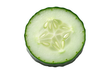 Fresh cucumber slice isolated on white background healthy eating ingredient for salad and snack recipe on transparent background