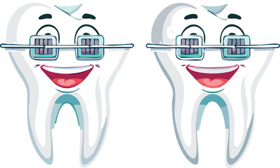 Smiling Tooth with Braces Representing Dental Confidence and Care
