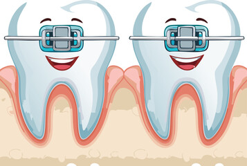 Smiling Tooth with Braces Representing Dental Confidence and Care