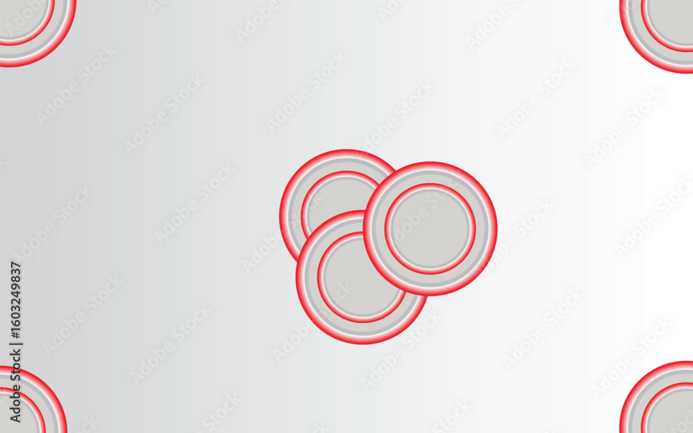 Fototapete abstract white background with red circle lines. digital future technology concept. vector illustrat