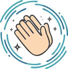 Clapping Hands with Motion Lines Representing Applause and Appreciation