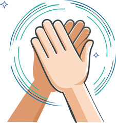 Clapping Hands with Motion Lines Representing Applause and Appreciation