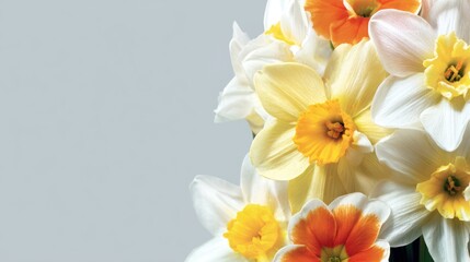 Naklejka premium Close-up view of a bouquet of daffodils.