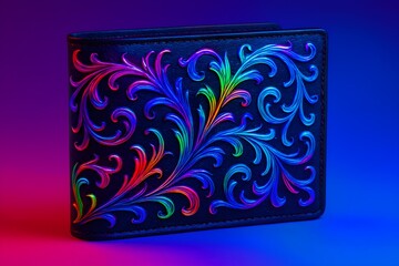 Floral Embossed Pattern with Neon Rainbow Glow