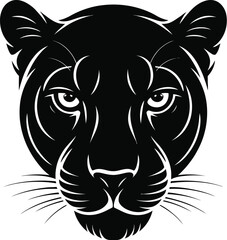 Black panther face detailed illustration big cat feline