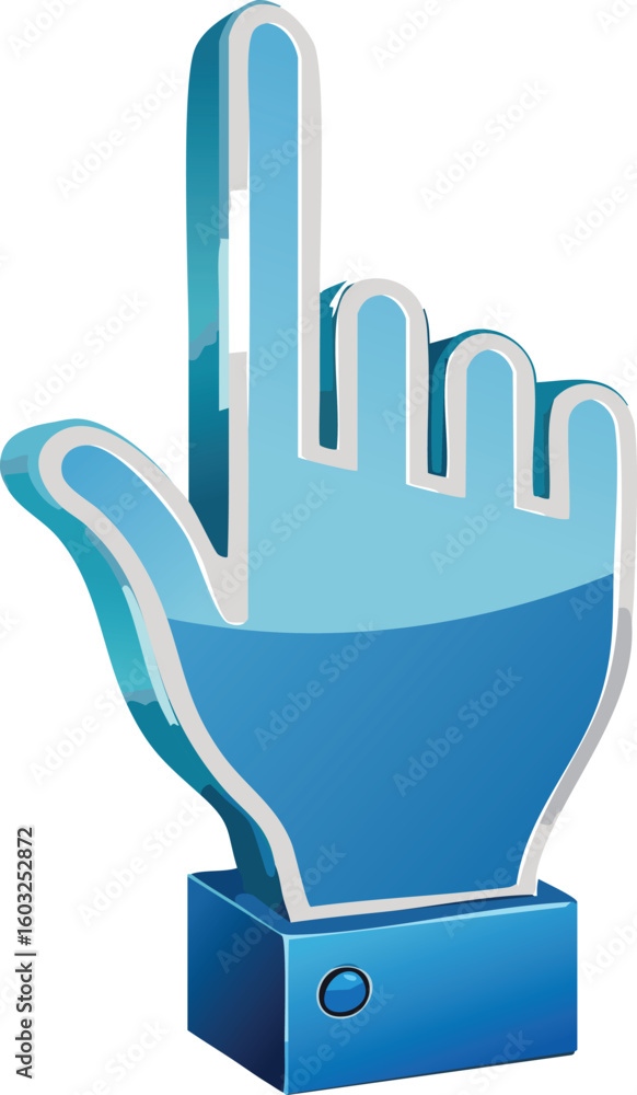 Poster 3d giant hand pointer icon – stylized vector design