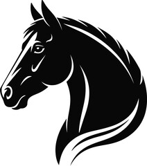 Majestic black horse head profile equine animal