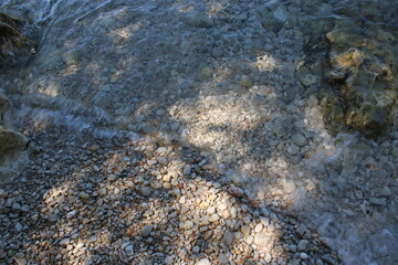 Ocean waves on a stony sea shore, Murter, Croatia
