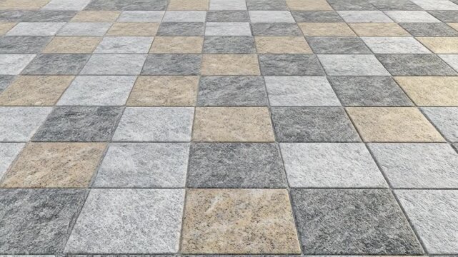 Checkered paving stones