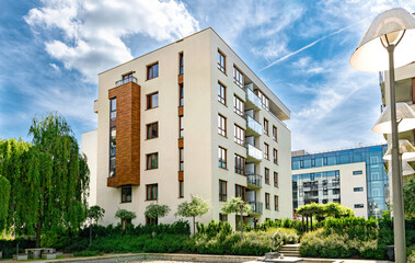 Modern apartment building. Residential house development	