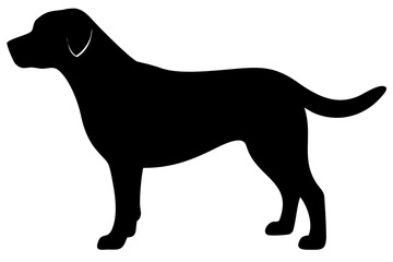 Brown Labrador Silhouette with White Outline animal