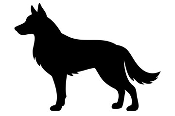 Long Haired German Shepherd Dog Silhouette animal