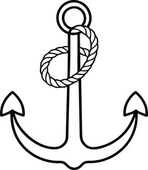 boat anchor with rope line art