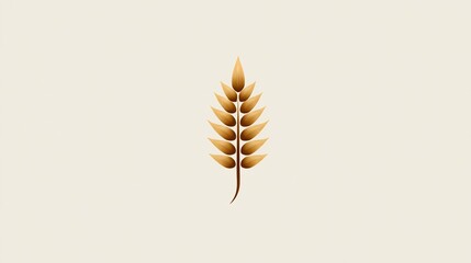 Obraz premium Minimalist Grain Illustration on Light Beige Background - Harvest Concept