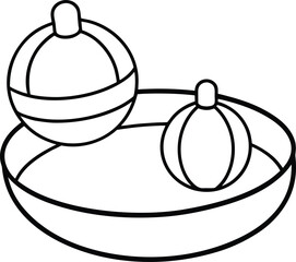 floating pool toys line art