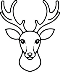 reindeer head line art