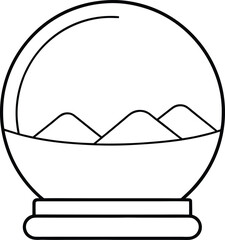 snow globe line art