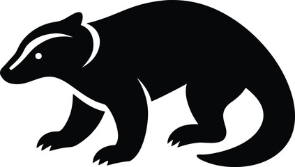 Honey badger icon on white background simple vector