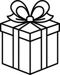 christmas gift box line art