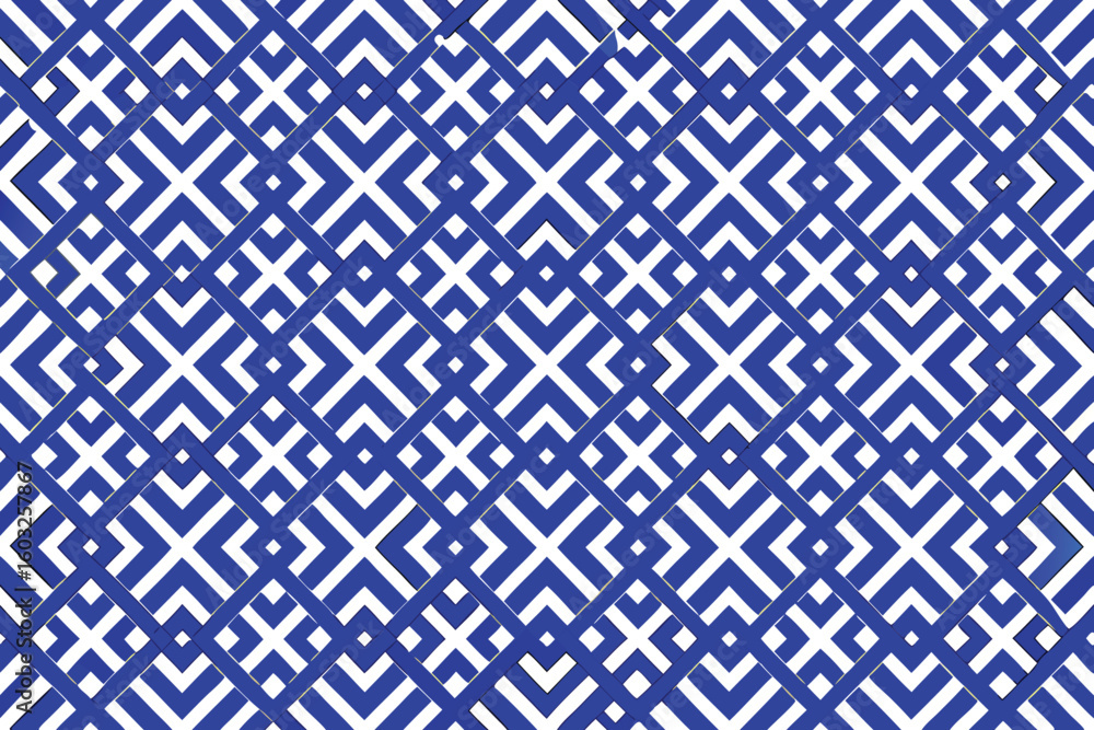 Poster blue and white geometric pattern with overlapping shapes modern abstract decorative seamless design 