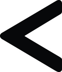 Less than sign icon vector black silhouette print design