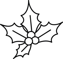 holly berry line art