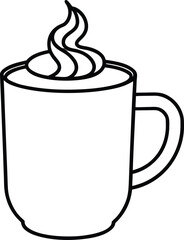 hot cocoa mug line art